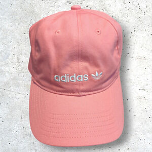 ADIDAS Pink Logo Originals Women's Adjustable Strapback Baseball Cap Active Hat